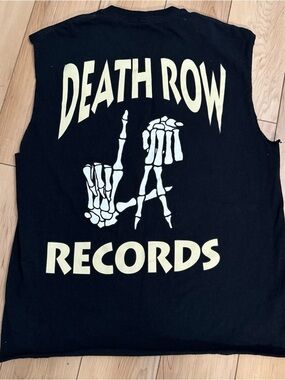 Death Row Records BLack cut-off sleeve t-shirt